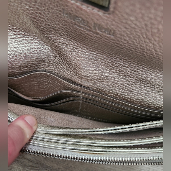 Annabel Ingall Silver Textured Leather Clutch Wallet - Picture 7 of 9